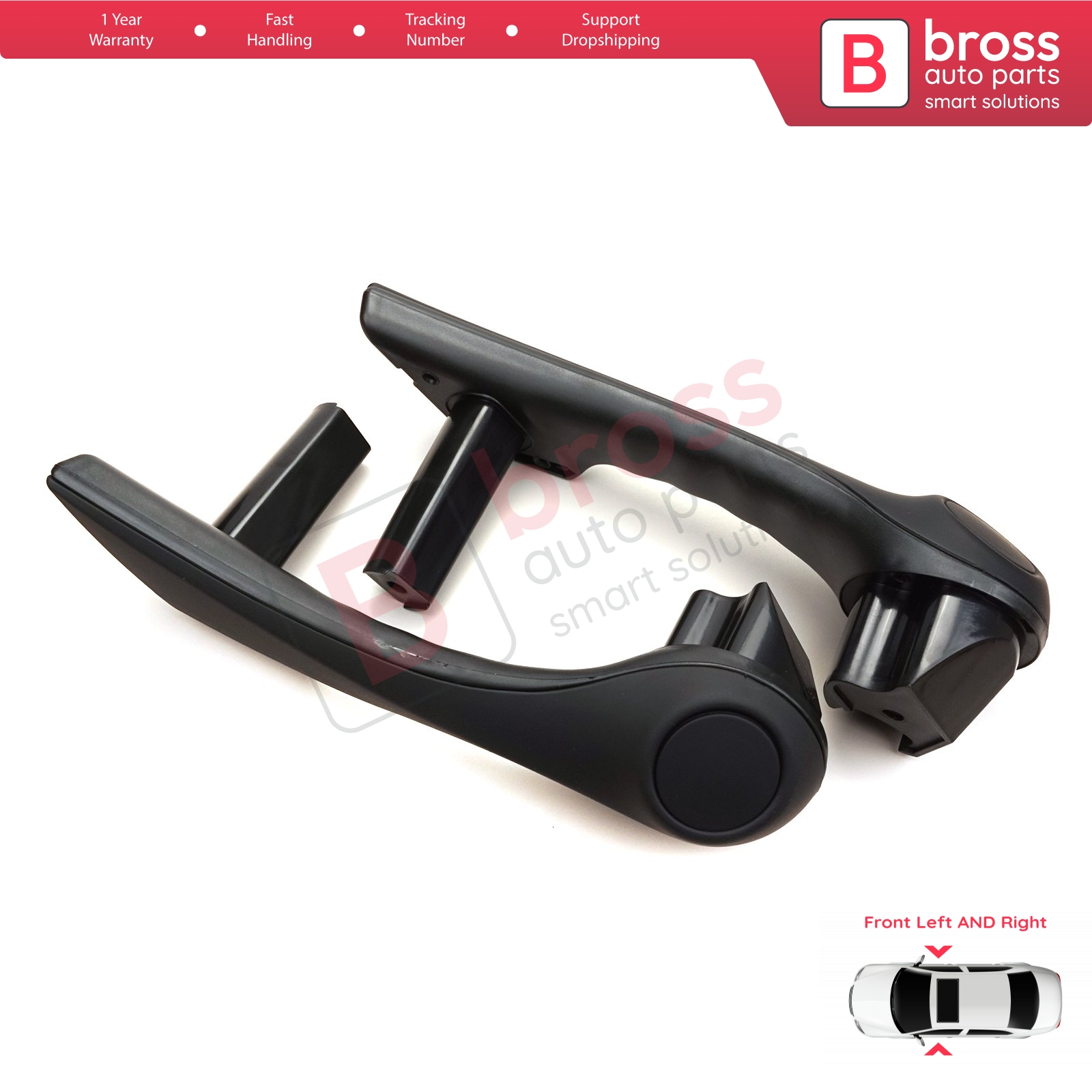 Bross Auto Parts Bdp Front Inner Door Handle Grip Black