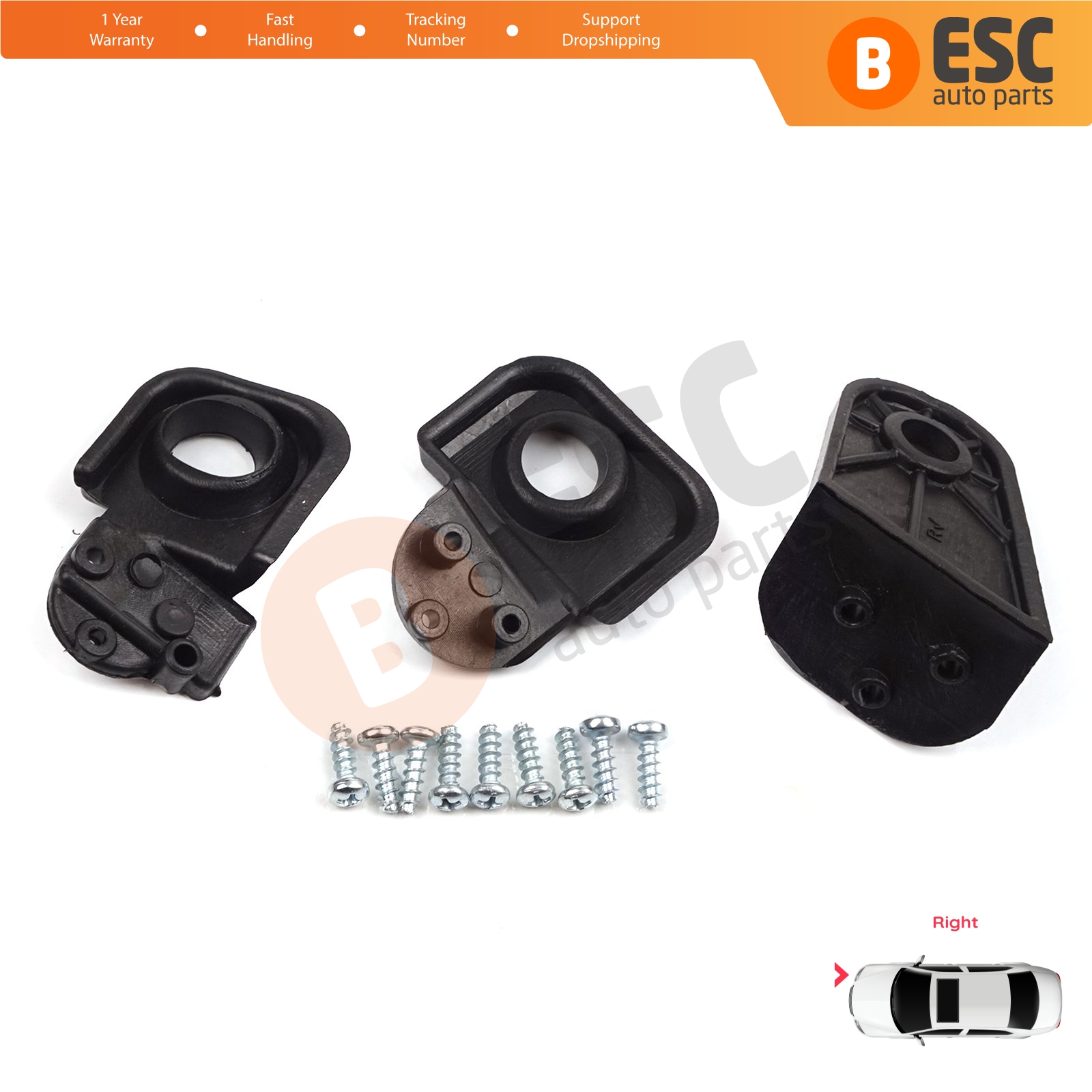 ESC Auto Parts EHL7 Headlight repair Kit Right Side for Fiat DOBLO  2005-2009 Made in Turkey fast shipping