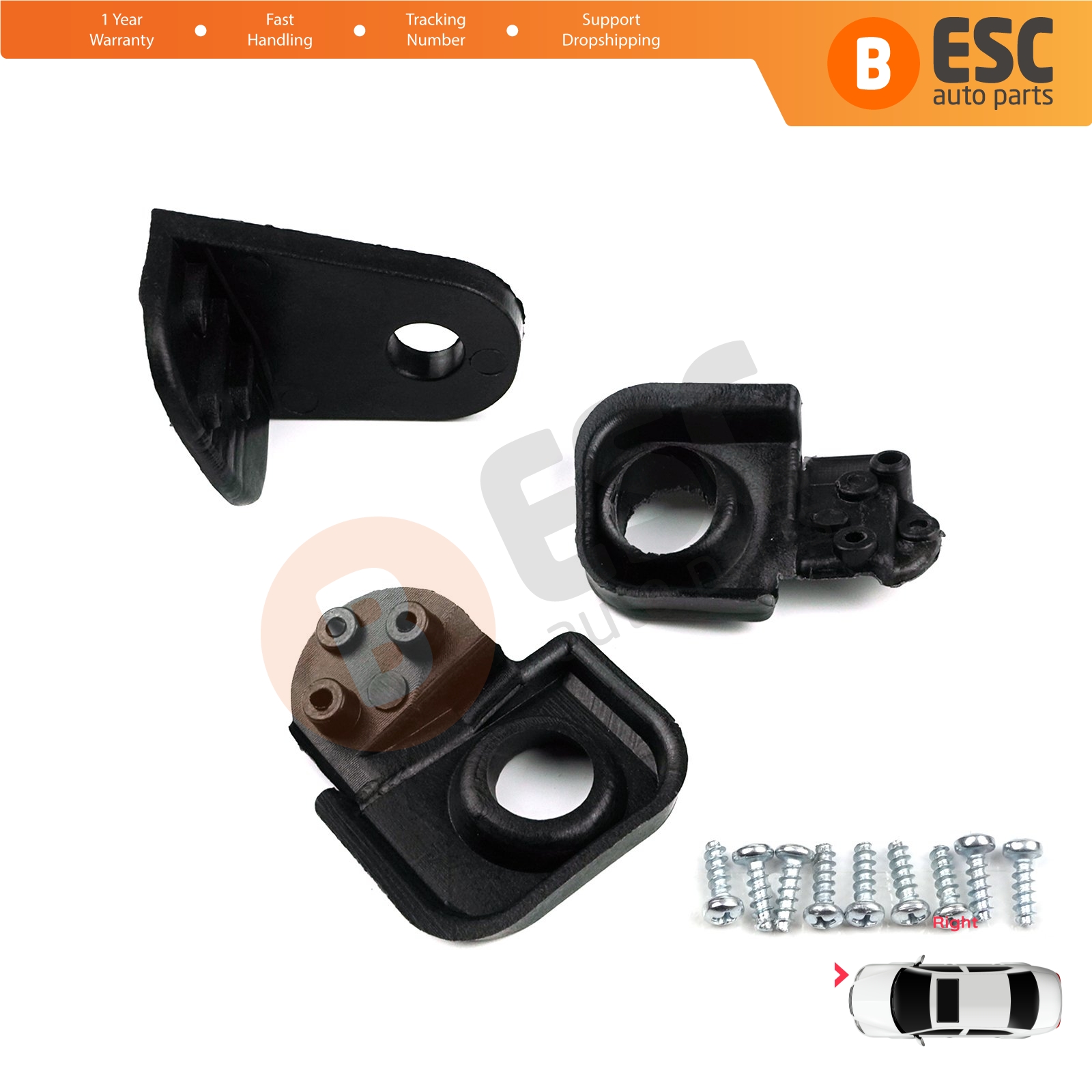 ESC Auto Parts EHL7 Headlight repair Kit Right Side for Fiat DOBLO  2005-2009 Made in Turkey fast shipping