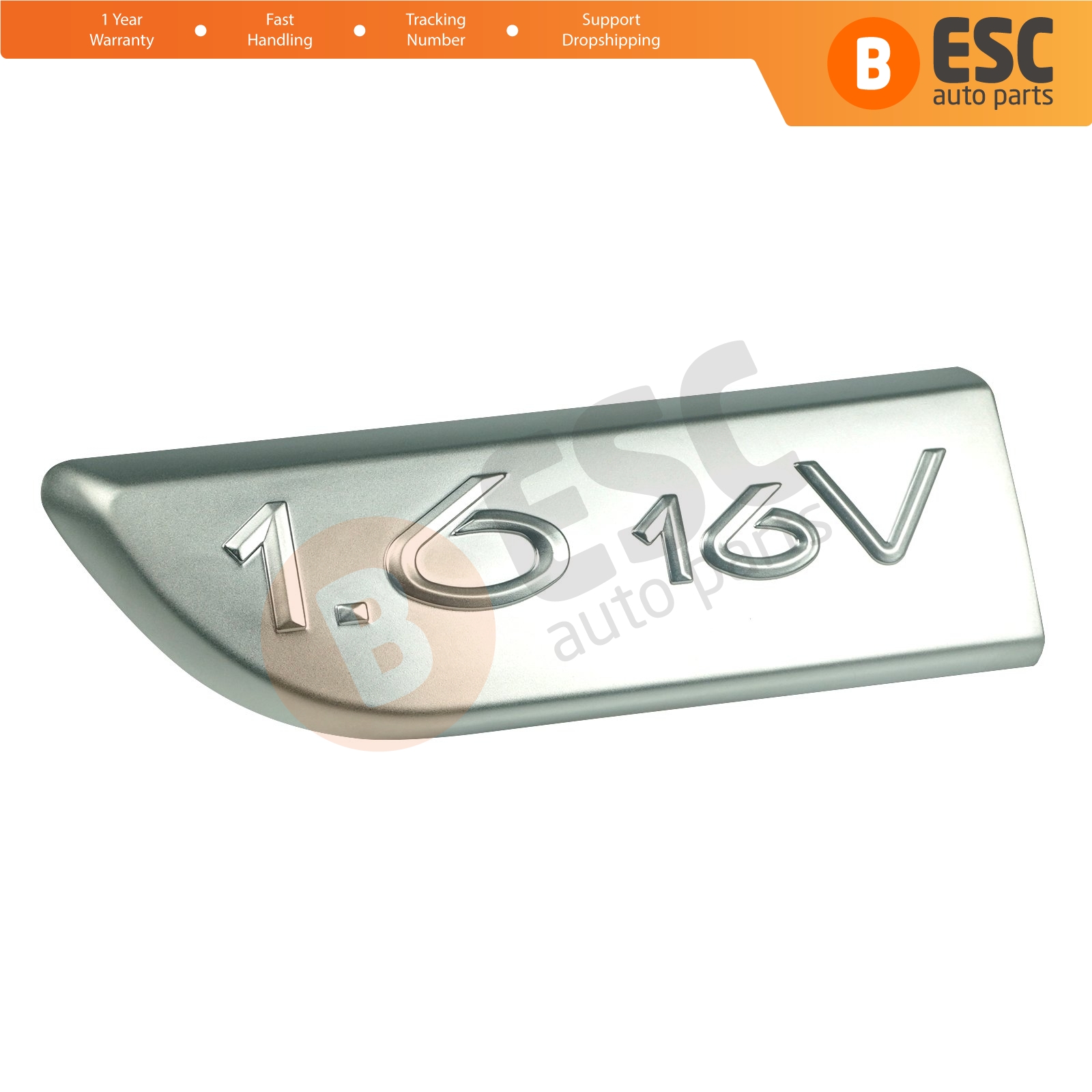 ESC Auto Parts ESP563-1 Chrome 1.6 16V Badge Emblem 8200209130