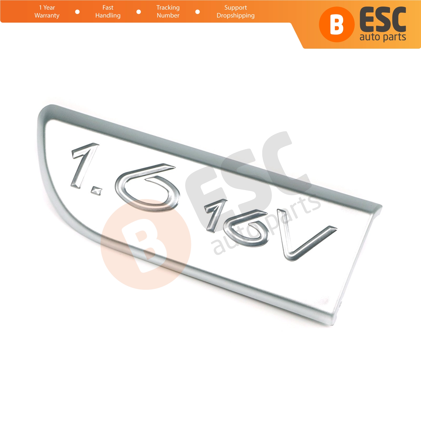 ESC Auto Parts ESP563-1 Chrome 1.6 16V Badge Emblem 8200209130