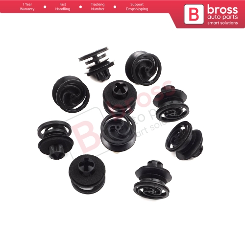 10 Pieces Door Trim Panel Retainer Black for VW 3B0868243