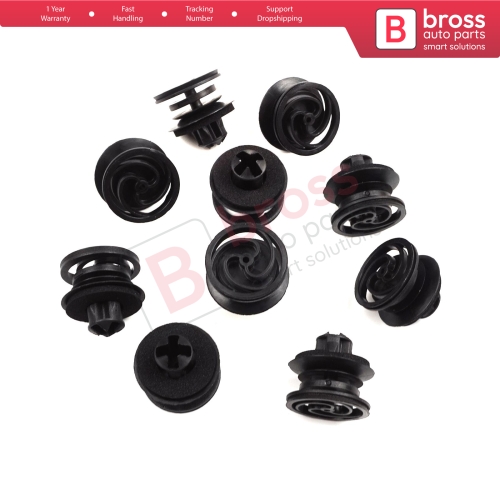 10 Pieces Door Trim Panel Retainer Black for VW 3B0868243