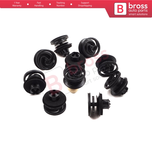 10 Pieces Door Trim Panel Retainer Black for VW 3B0868243