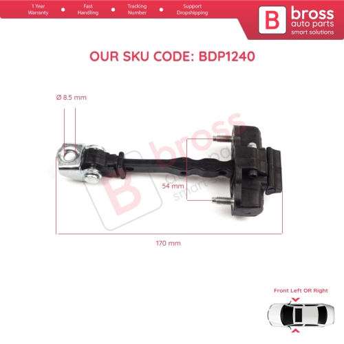 Front Door Hinge Stop Check Strap Limiter 3551468 for Vauxhall Opel Grandland X	A18 P1UO 2017-On