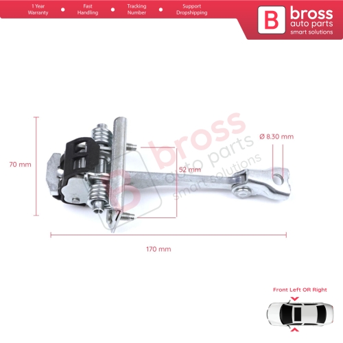 Front Door Hinge Stop Check Strap Limiter for Citroen DS3 2009-2019 9181Q8