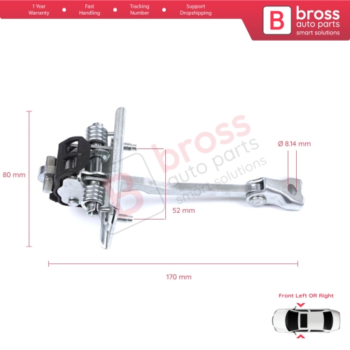 Front Door Hinge Stop Check Strap Limiter for Citroen DS5 2011-2018 9670813380