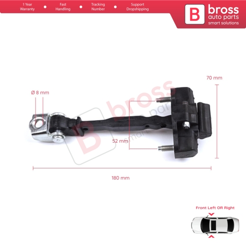 Front Door Hinge Stop Check Strap Limiter for Peugeot 208 e-208 Opel Corsa F Corsa-e 2019-On 9823211180