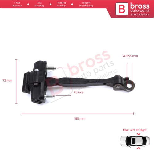 Rear Door Hinge Stop Check Strap Limiter for Citroen C3 Aircross MK1 A88 2017-2024 YQ00232680	