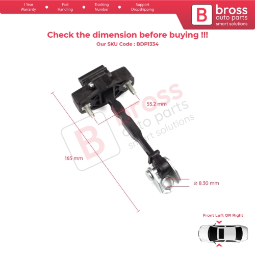 Front Door Hinge Stop Check Strap Limiter for Citroen C4 e-C4 C4X e-C4X MK3 2020-On 9831783580