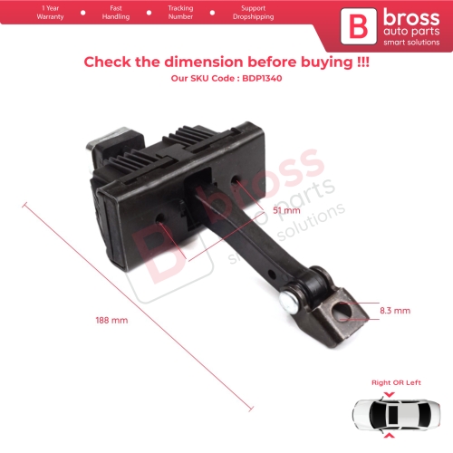 Door Hinge Brake Stop Check Strap Limiter for BMW 3 Series E46 Compact E46/5 2001-2005 3-Door 51218265545	