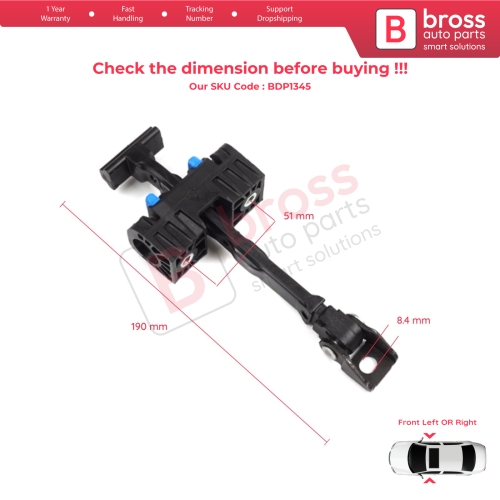 Front Door Hinge Brake Stop Check Strap Limiter for VW Amarok MK1 2H S1 S6 S7 2010-2024 4-Door 2H0837249