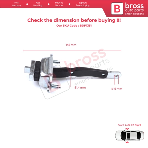 Front Door Hinge Brake Stop Check Strap Limiter for Toyota Avensis MK1 T22 Caldina Carina Corona Premio T210 1997-2003 4/5 Door 6861020180