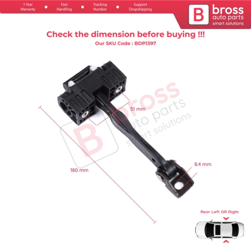 Rear Door Stop Check Assy Limiter Strap for BMW 3 Series F30 F31 F35 F80 M3 LCI 2012-2019 51227446729...