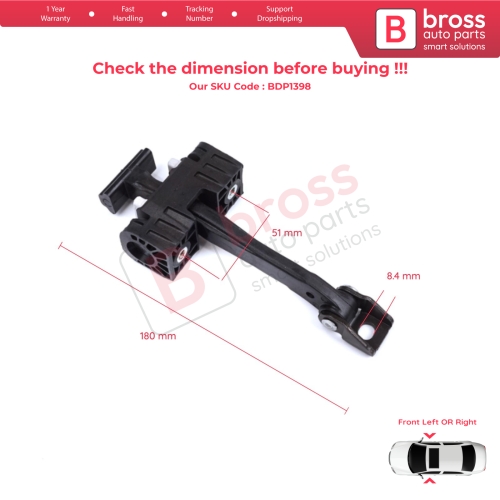 Front Door Stop Check Assy Limiter Strap for BMW 1 Series F20 F20N 2011–2019 5-Door 51217446715...