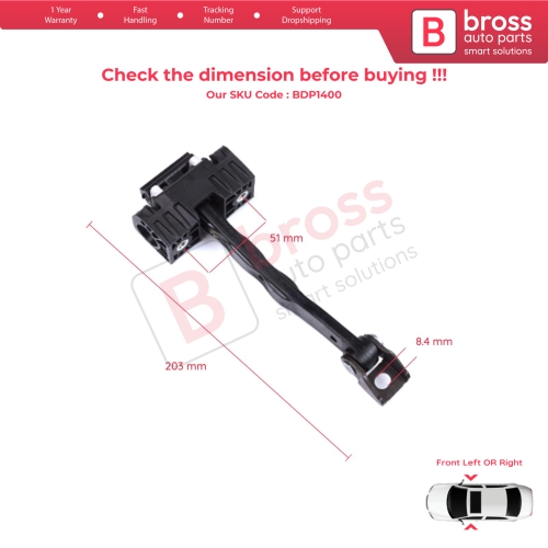 Front Door Stop Check Assy Limiter Strap for BMW 5 Series F10 F11 F18 LCI 2009-2017 51217182005  ...