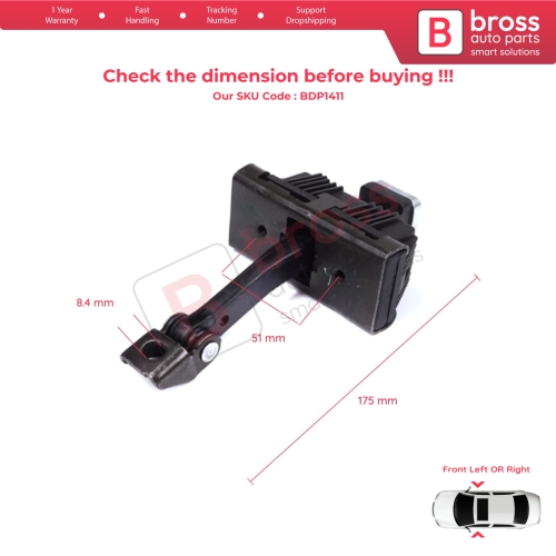 Front Door Stop Check Assy Limiter Strap for BMW 1 Series MK1 E81 E82 E88 2006-2013 2/3 Door 41517164623...