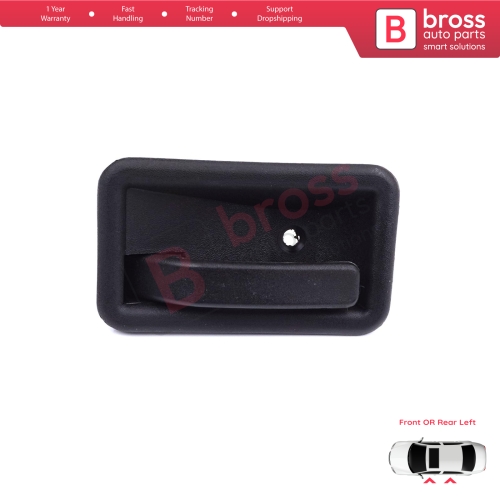 Front or Rear Left Interior Door Handle Opener Black for Renault 19 Phase 2 1992-2000 Clio MK1 1990-1999 7700813585 