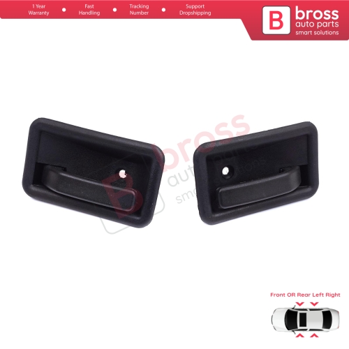 Front or Rear Left Right Interior Door Handle Opener Black for Renault 19 Phase 2 1992-2000 Clio MK1 1990-1999 7700813585 7700813586