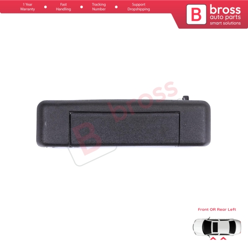 Left Exterior Door Handle Black for Renault 19 Super 5 Express Rapid Extra 7700793252