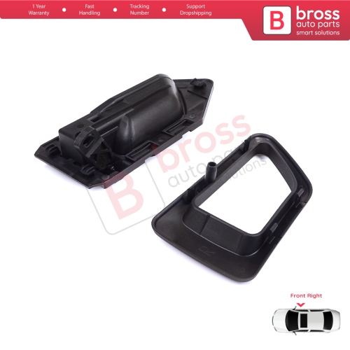 Front Right Interior Door Handle Opener Black for Citroen Berlingo MK1 1996-2011 Peugeot Partner MK1 1996-2015 914395