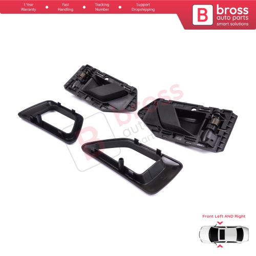 Front Left Right Interior Door Handle Opener Black for Citroen Berlingo MK1 1996-2011 Peugeot Partner MK1 1996-2015 914394 914395