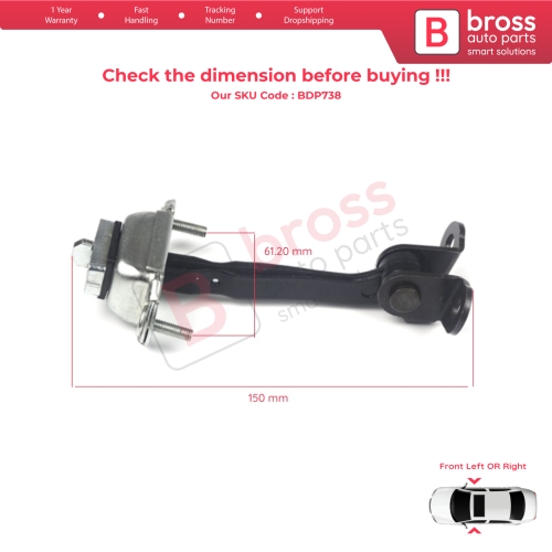 Front Door Hinge Stop Check Strap Limiter 93BBF23500AG for Ford Mondeo MK1 MK2 Turnier 1992-2000...