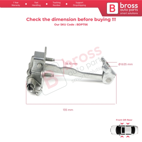 Front Rear Door Hinge Stop Check Strap Limiter 804302559R for Renault Dacia Sandero Logan Duster MK2