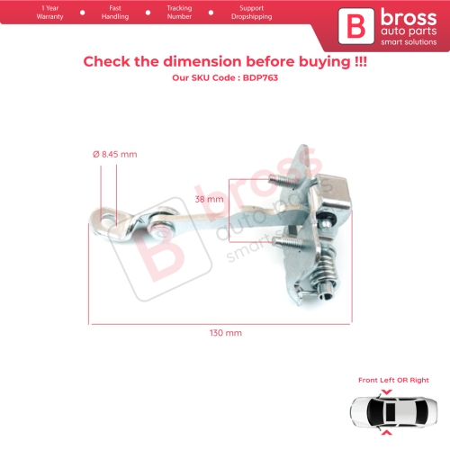 Front Door Hinge Stop Check Strap Limiter 9181H1 for Citroen C3 MK1 MK2 2002-2016...