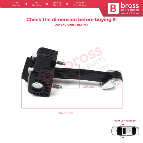 Front Door Hinge Stop Check Strap Limiter 9181H9 for Citroen C4 MK1 2004-2011 Picasso...