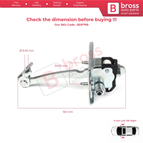 Front Door Hinge Stop Check Strap Limiter 9181Q2 for Peugeot 3008 MK1 5008 MK1