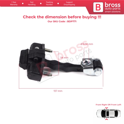 Front Door Hinge Stop Check Strap Limiter 9035AP for Fiat Doblo 263 Citroen Nemo Peugeot Bipper Opel Combo D