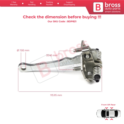 Front Rear Door Hinge Stop Check Strap Limiter 918146 for Peugeot 205 309 405