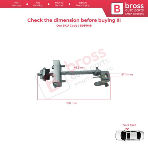 Front Right Door Hinge Stop Check Strap Limiter 9737201516 for Mercedes Benz Truck Atego Axor Actros ...