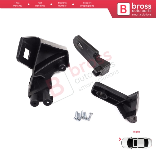 Headlight Holder Mount Repair Bracket Tab Set Right Side for Fiat Doblo MK2 263 2010-2014 Pre-Facelift 51810671