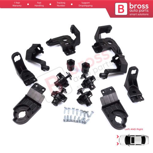 Headlight Holder Mount Repair Bracket Tab Set Right Left Side for VW T-Roc 2017-On 2/5-Door SUV 2GA998225 2GA998226