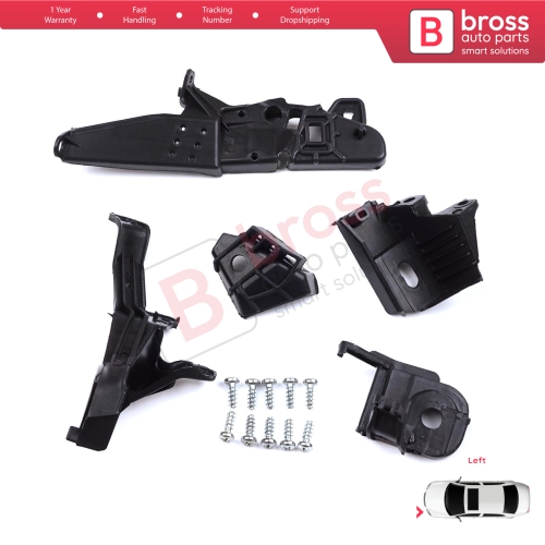 Headlight Holder Mount Repair Bracket Tab Set Left Side for Renault Clio MK5 B7 BF 2019-On 260E70544R