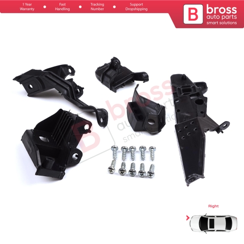 Headlight Holder Mount Repair Bracket Tab Set Right Side for Renault Clio MK5 B7 BF 2019-On 260E69870R