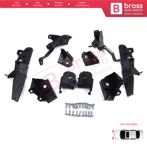 Headlight Holder Mount Repair Bracket Tab Set Left Right Side for Renault Clio MK5 B7 BF 2019-On 260E70544R 260E69870R