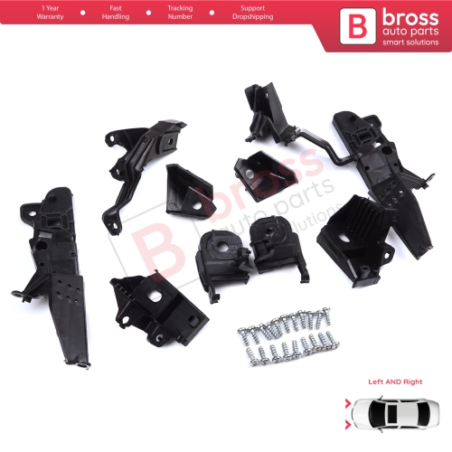 Headlight Holder Mount Repair Bracket Tab Set Left Right Side for Renault Clio MK5 B7 BF 2019-On 260E70544R 260E69870R