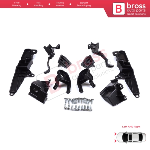 Headlight Holder Mount Repair Bracket Tab Set Left Right Side for Renault Clio MK5 B7 BF 2019-On 260E70544R 260E69870R