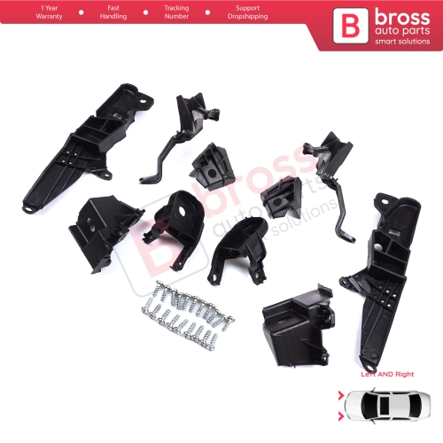 Headlight Holder Mount Repair Bracket Tab Set Left Right Side for Renault Clio MK5 B7 BF 2019-On 260E70544R 260E69870R