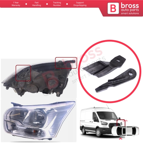 Headlight Holder Mount Repair Bracket Tab Set Left Side for Ford Transit MK8 V363 2013-2024 BK31-13W030-BG