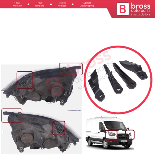 Headlight Holder Mount Repair Bracket Tab Set Left Right Side for Ford Transit MK8 V363 2013-2024 BK31-13W030-BG BK31-13W029-BG