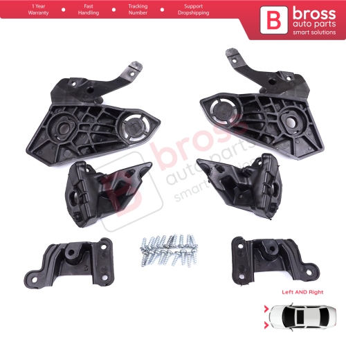 Headlight Holder Mount Repair Bracket Tab Set Left Right Side for Peugeot 208 e-208 MK2 P21 2008 e-2008 MK2 P24 2019-On 1656169580 1656169480