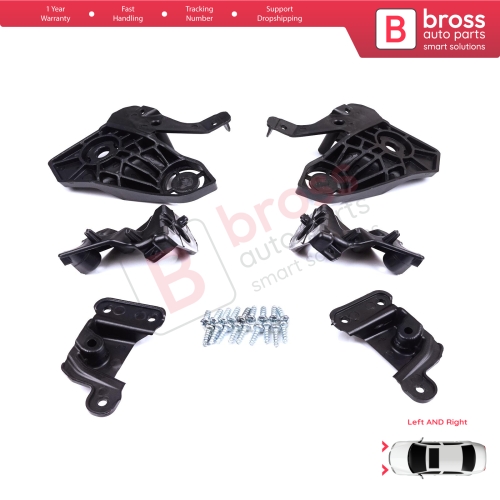 Headlight Holder Mount Repair Bracket Tab Set Left Right Side for Peugeot 208 e-208 MK2 P21 2008 e-2008 MK2 P24 2019-On 1656169580 1656169480