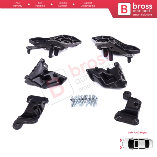 Headlight Holder Mount Repair Bracket Tab Set Left Right Side for Peugeot 208 e-208 MK2 P21 2008 e-2008 MK2 P24 2019-On 1656169580 1656169480