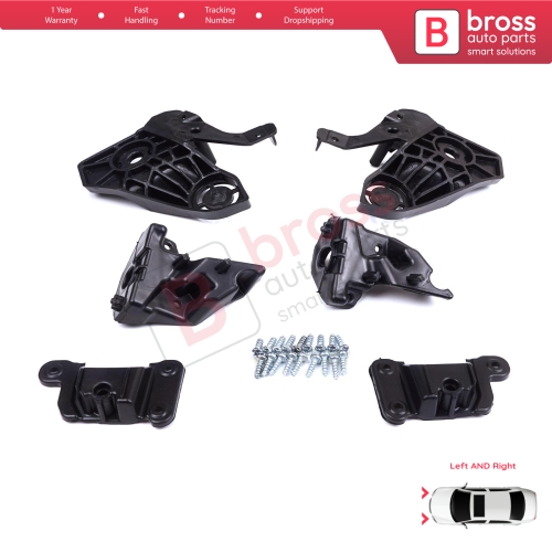 Headlight Holder Mount Repair Bracket Tab Set Left Right Side for Peugeot 208 e-208 MK2 P21 2008 e-2008 MK2 P24 2019-On 1656169580 1656169480