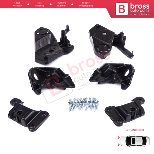 Headlight Holder Mount Repair Bracket Tab Set Left Right Side for Peugeot 208 e-208 MK2 P21 2008 e-2008 MK2 P24 2019-On 1656169580 1656169480