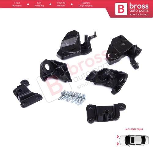 Headlight Holder Mount Repair Bracket Tab Set Left Right Side for Peugeot 208 e-208 MK2 P21 2008 e-2008 MK2 P24 2019-On 1656169580 1656169480